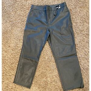 NWT - Express Straight Ankle High Rose Faux Leather Pants